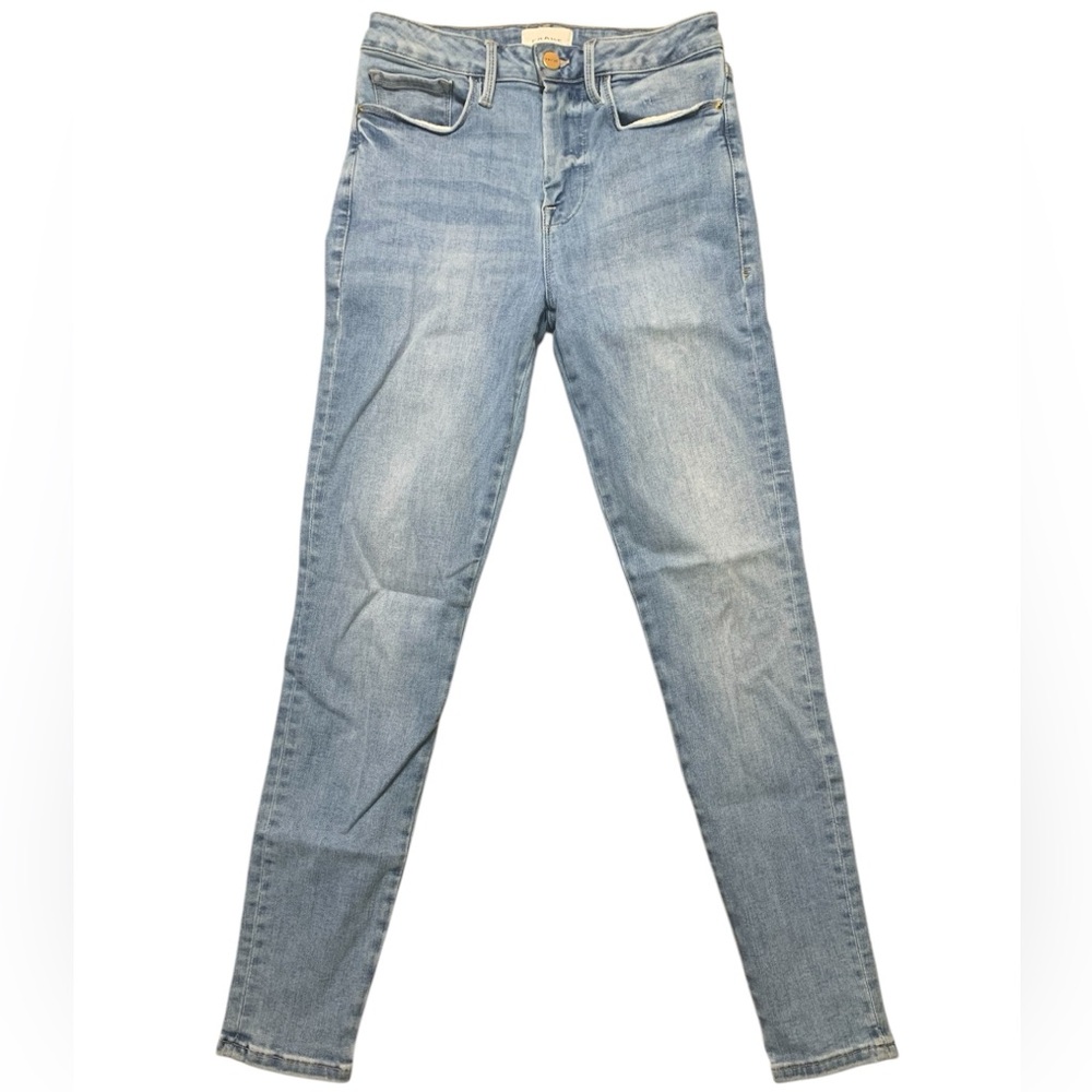 Frame Le One Skinny Jeans Caspio Blue High Rise Denim LOSK630 Size 1